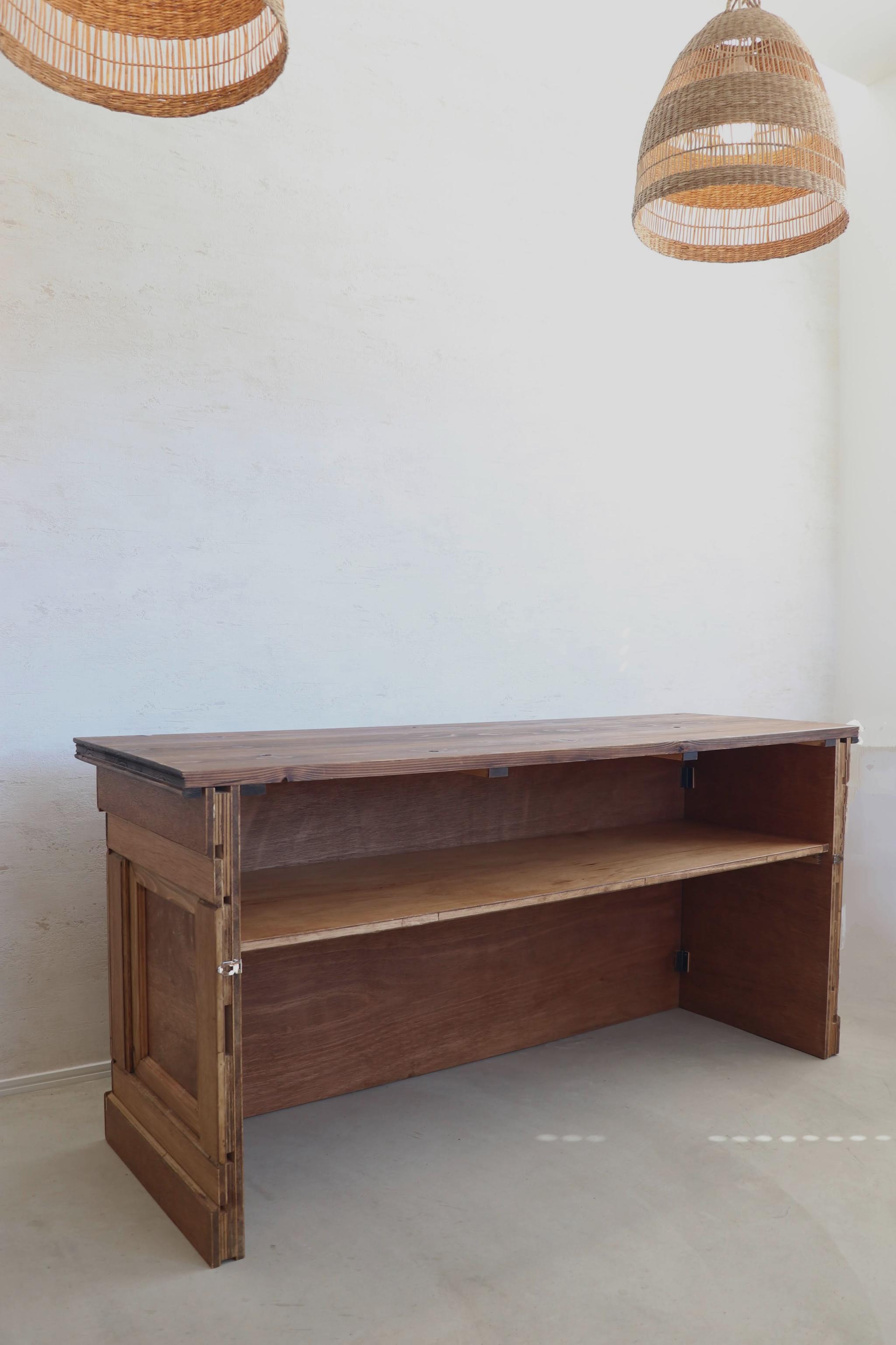 折畳みアンティークレジカウンター 折たたみテーブル 商品ディスプレイ 店舗什器 マルシェ | 9枚目